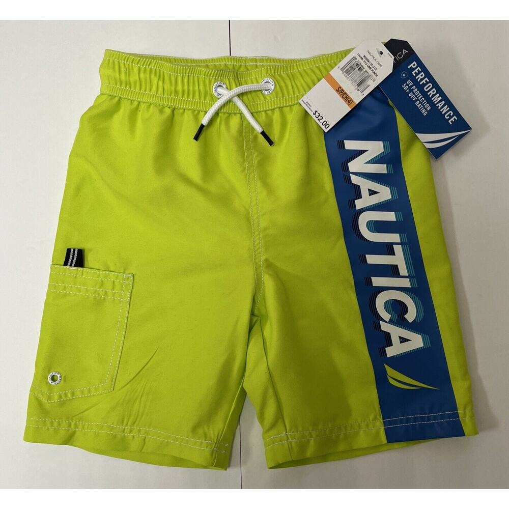 Nautica Performance Swimsuit Swim Trunks Boys S Sz 4 50+ UPF Protection Shorts